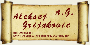 Aleksej Grijaković vizit kartica